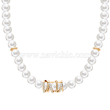 Baroque freshwater pearl necklace in S925 silver, luxurious vintage statement piece.