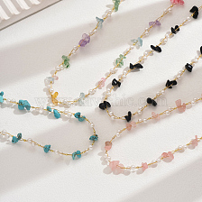 Fashionable Stone Bead Collar Necklace for Women's Daily Wear and Parties.