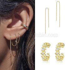 1 Pair Simple Style Solid Color Plating Inlay Copper Zircon Gold Plated Drop Earrings Ear Studs