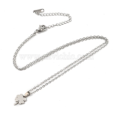 201 Stainless Steel Clover Pendant Necklace with Cable Chains