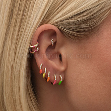 Colorful Irregular Silver Earrings with Unique Design and Light Luxury