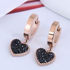 Diamond-studded Round Titanium Steel Earrings