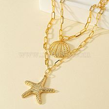 1 Piece Vacation Starfish Shell Alloy Plating Women'S Pendant Necklace