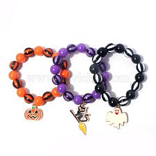 Retro Funny Pumpkin Cat Ghost Wood Wholesale Bangle