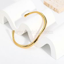 French Style Simple Style Irregular Stainless Steel Titanium Steel 18K Gold Plated Cuff Bracelets In Bulk