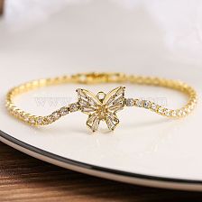 Shiny Butterfly Copper 18K Gold Plated Zircon Bracelets In Bulk