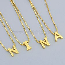 Glossy 26 English Letter Pendant Necklace