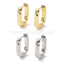 Letter U Rack Plating Brass Hoop Earrings for Women, Long-Lasting Plated, Lead Free & Cadmium Free