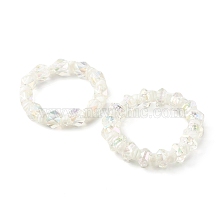 Faceted Transparent Acrylic Beaded Stretch Bracelets Sets for Kids, with Round Lampwork Beads