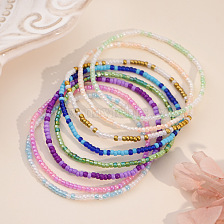 Bohemian Beaded Bracelet Set with Eight Pieces Hand Jewelry