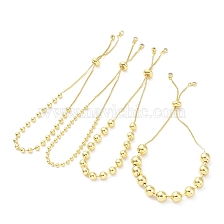 Long-Lasting Plated Brass Round Bead Slider Beacelets for Women Men, Cadmium Free & Lead Free