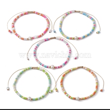 Natural Pearl & Glass Seed Braided Bead Bracelets, Nylon Adjustable Bracelet