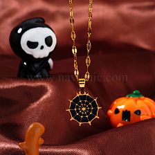 Halloween Cartoon Spiderweb Pendant Necklace Fashion Unisex Accessory