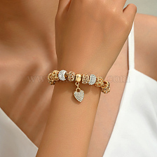 Fashionable Vintage Geometric Bracelet with Water Drill, Gold Plated Alloy.