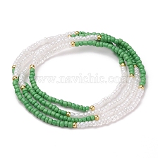 Summer Jewelry Waist Bead, Body Chain, Glass Seed Beaded Belly Chain, Bikini Jewelry for Woman Girl, Green, 32-1/4 inch(82cm)