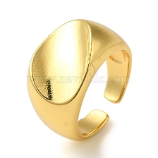 Rack Plating Brass Open Cuff Rings for Women, Twist Oval