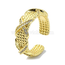 Brass with Cubic Zirconia Open Cuff Ring, Virgin Mary