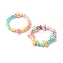 Opaque Acrylic Beads Stretch Bracelet Sets for Kids, Candy