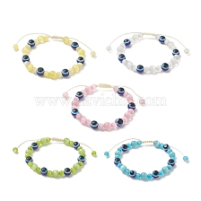 Cat Eye & Resin Evil Eye Braided Bead Bracelet for Women