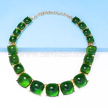 Elegant Round Alloy Three-dimensional Inlay Resin Women'S Necklace