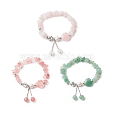 Gemstone Charm Bracelets for Women, Cultured Freshwater Pearl Stretch Bracelets