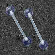 Acrylic Tongue Rings, Straight Barbell, Tongue Piercing Jewelry, Clear, 30x6mm, Bar Length: 3/4