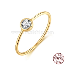 925 Sterling Silver Thin Finger Rings, Cubic Zirconia Birthstone Ring for Women, with S925 Stamp