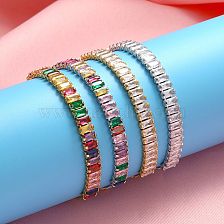  Color Zircon Bracelet T Square Zircon Pull Bracelet Adjustable Jewelry Accessories