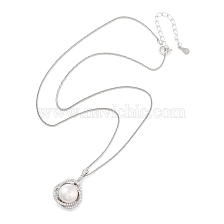 925 Sterling Silver Necklaces, Pearl and Cubic Zirconia Pendant Necklaces, Round