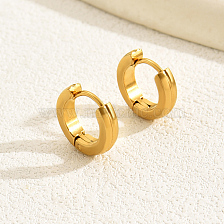 Simple Circle Earrings Set, Gold Plated, Fashionable and Versatile Women's Jewelry.