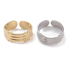 304 Stainless Steel Cuff Rings, Letter.X Element Wide Band Ring for Women