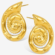 Stylish 18K Gold Seashell Stud Earrings Stainless Steel Ocean Collection