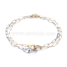 Chain Necklaces Sets, with 304 Stainless Steel Interlocking Clasps, Handcuffs Shape with Word Freedom