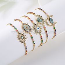 Fashion Geometric Devil'S Eye Eye Copper Diamond Zircon Bracelets