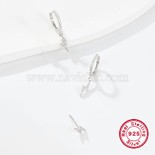 S925 Sterling Silver Stud Earrings, Elegant and Delicate Lightning Design