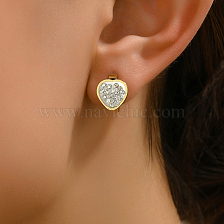 Elegant Vintage Style Gold Plated Yellow Earrings with Water Diamonds