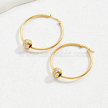 Elegant Geometric Stainless Steel Earrings Set for Women, Gold Plated