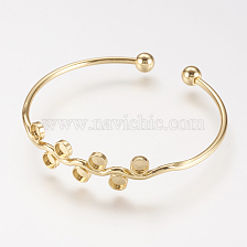 Brass Cuff Bangle, Real 18K Gold Plated