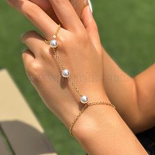 Vacation Simple Style Solid Color Imitation Pearl Copper Wholesale Bracelets