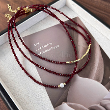 Red Pearl Crushed Stone Necklace Fashionable Elegant Collarbone Chain High-end Necklace