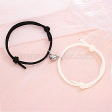 Wholesale Jewelry Simple Alloy Heart Magnet Attracting Bracelet Set 