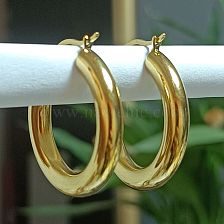 1 Pair Casual Luxurious Simple Style Circle Polishing Plating Titanium Steel 18K Gold Plated Earrings