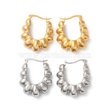 304 Stainless Steel Croissant Hoop Earrings