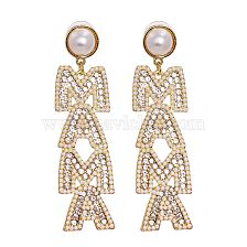  Personality Exaggerated Simple Pearl Earrings Diamonds Letters MAMA Earrings