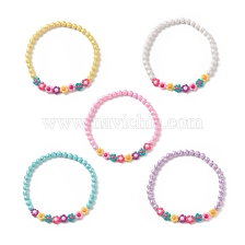 Acrylic Flower & Faceted Round Beaded Necklaces, for Women