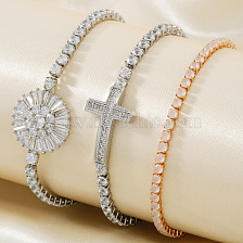 Colorful minimalist French fashion cross bracelet with exquisite diamonds, versatile and stylish.