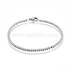 304 Stainless Steel Ball Chain Bracelets, with Lobster Clasps