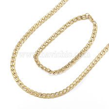 304 Stainless Steel Necklaces and Bracelets Jewelry Sets, Curb Chain