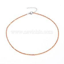 Cubic Zirconia Beaded Necklaces, with 304 Stainless Steel Lobster Claw Clasps and 316 Surgical Stainless Steel Chain Extender