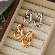 1 Pair Simple Style Commute Geometric Plating Copper 18K Gold Plated Drop Earrings